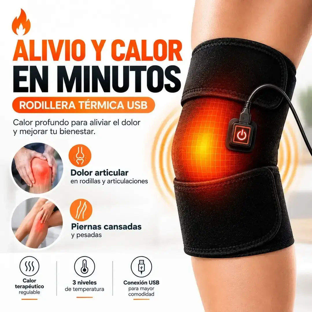 Rodillera Térmica USB - Alivio y calor en minutos